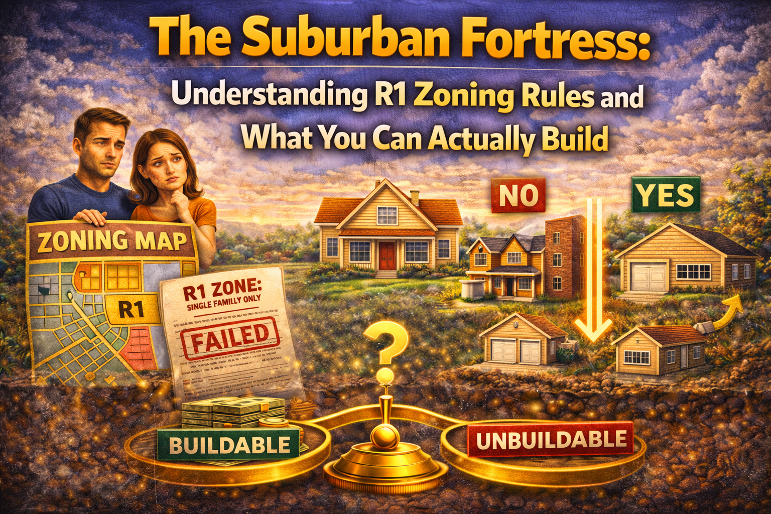 The Suburban Fortress: Understanding R1 Zoning Rules and What You Can Actually Build